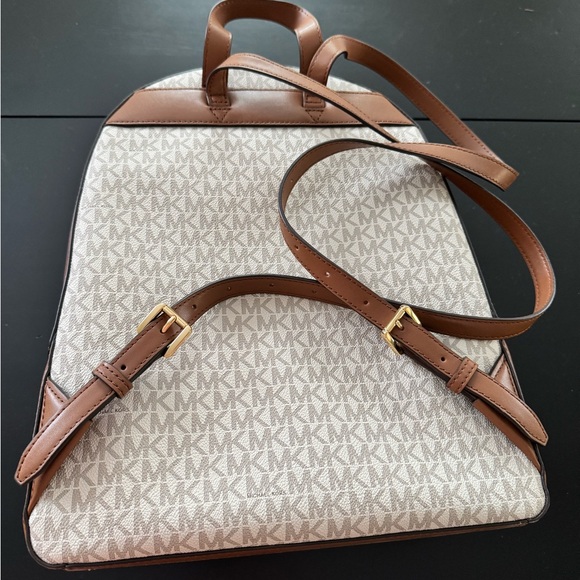 Michael Kors Tan and Brown Logo Backpack main image 6